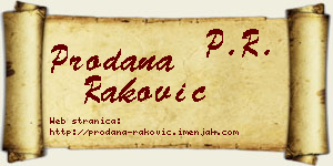 Prodana Raković vizit kartica
